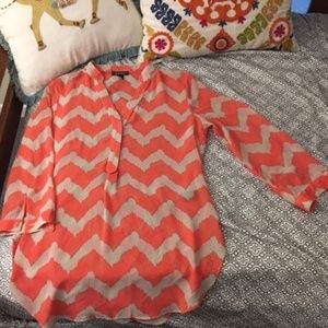 Sheer Chevron Blouse